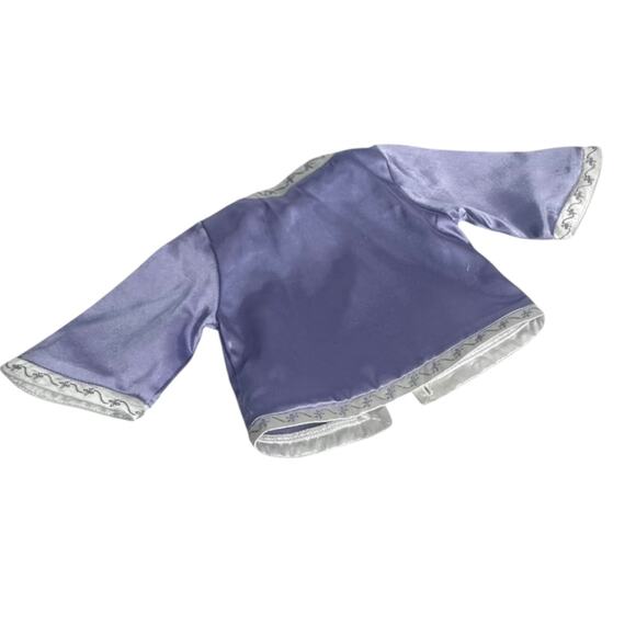 American Girl Doll Nellie Pajama Top Purple Satin Pjs Accessory Button Up Floral - Picture 2 of 5